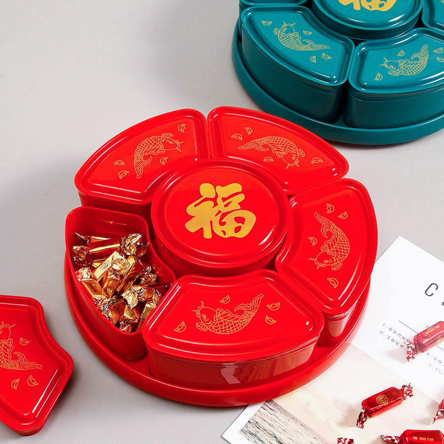 福鱼旋转糖果盒（红/绿）