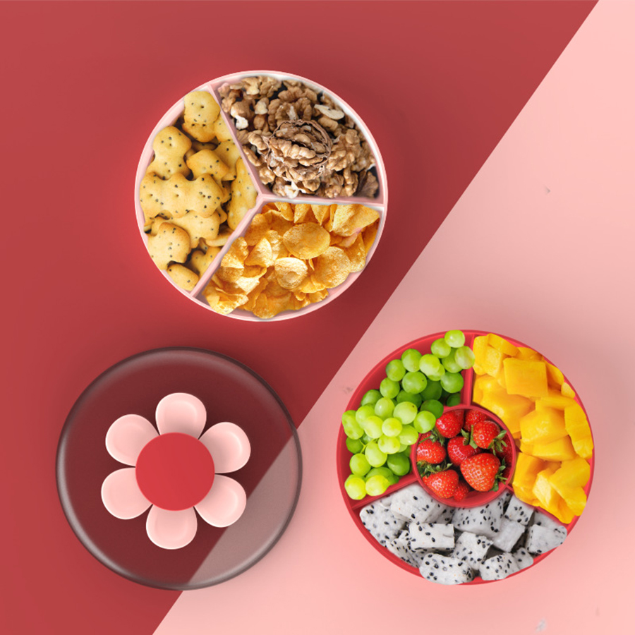 花瓣果叉双层零食盒1.