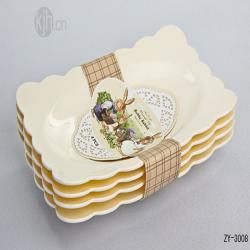 波比中号花边长方餐盘（4pcs）