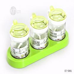 蜂味玻璃调味盒（3格）