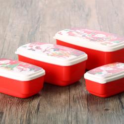 圣诞长方形保鲜盒（四件