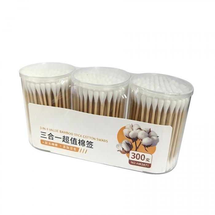 三合一超值竹棒棉签(300支)