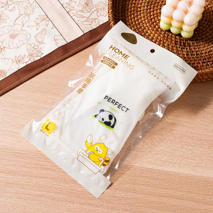 小熊塑胶手套短袖大中