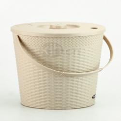 4.5L仿藤编茶渣桶