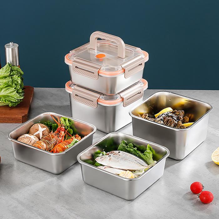 正方形不锈钢保鲜盒(1