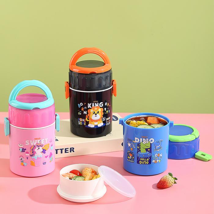 卡通不锈钢双层餐盒90