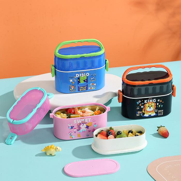 椭圆不锈钢双层餐盒95