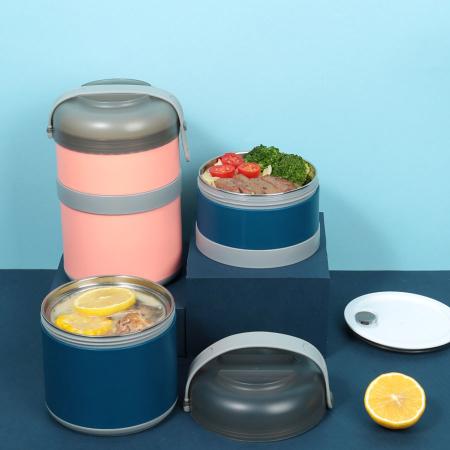 碗盖式保温不锈钢饭盒双层1250ml