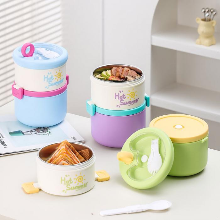 双层不锈钢便当盒(不锈钢款)730+550=1280ml