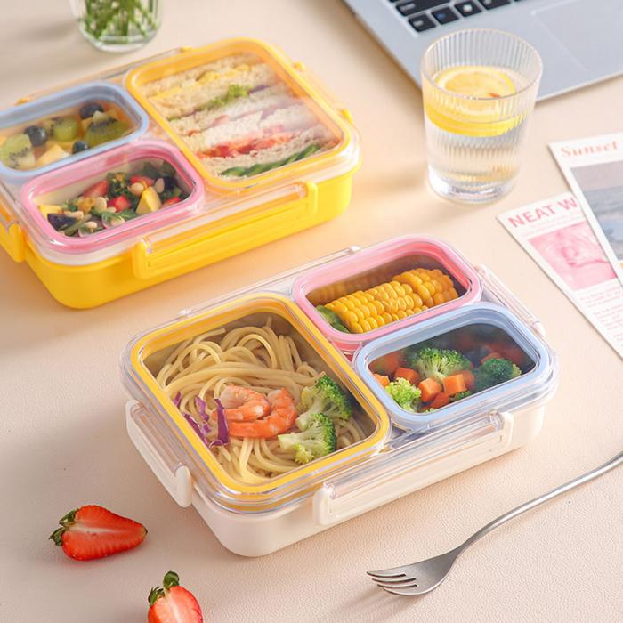 防串味三格不锈钢饭盒820ml/PP款饭盒800ml