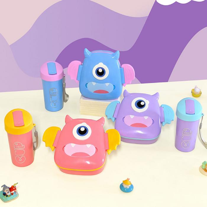 小恶魔套装饭盒(水杯带吸管)(饭盒750ML+水