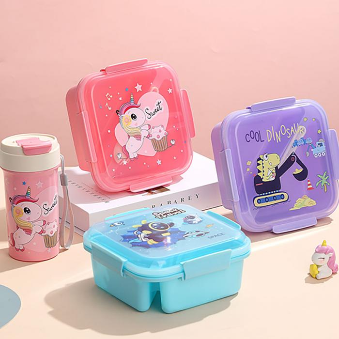 卡通三文治套装饭盒 (饭盒1000ML+水杯480ML