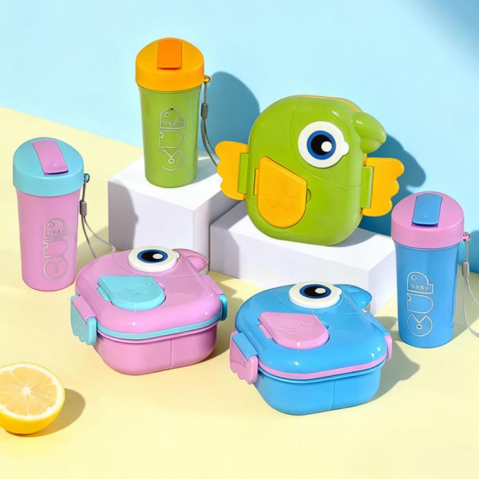 干饭鸟套装饭盒(水杯带吸管)(饭盒750ML+水