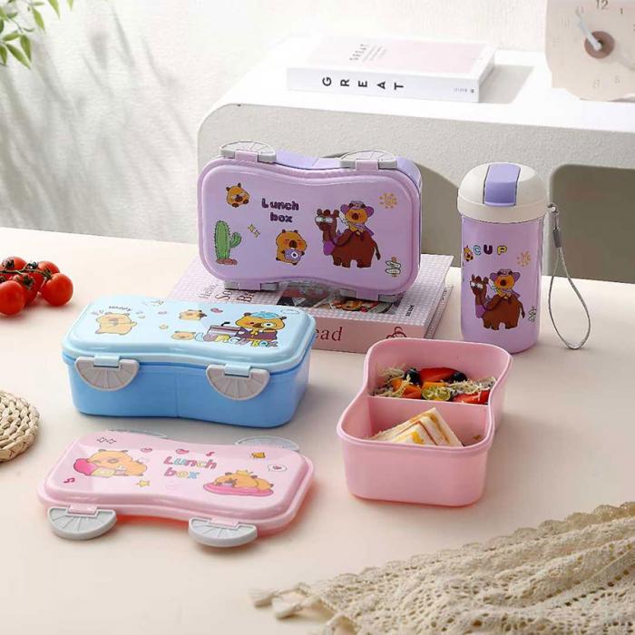 跑车卡通套装饭盒(饭盒800ML+水杯450ML)