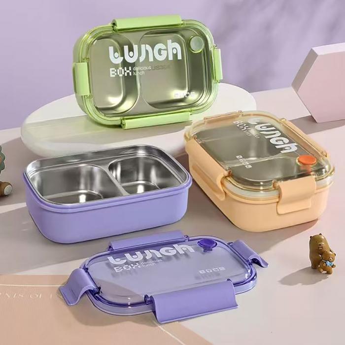 不锈钢双格饭盒(750ML)