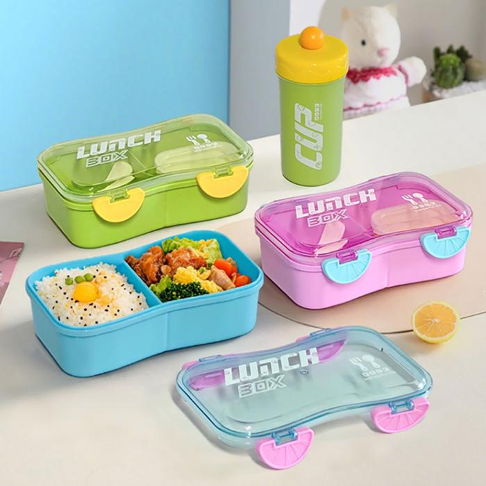 跑车平盖套装饭盒(饭盒800ML水杯400ML)