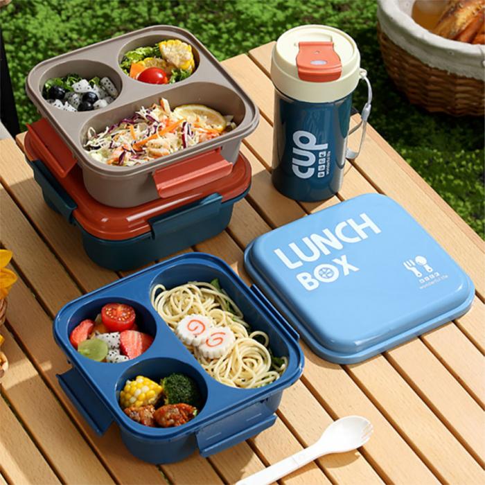 北欧双圆套装饭盒(饭盒950ML+水杯480ML)